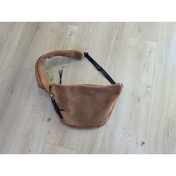 FP Movement Free People Overachiever Sherpa Sling Coco Teddy Crossbody Backpack - Picture 5 of 5